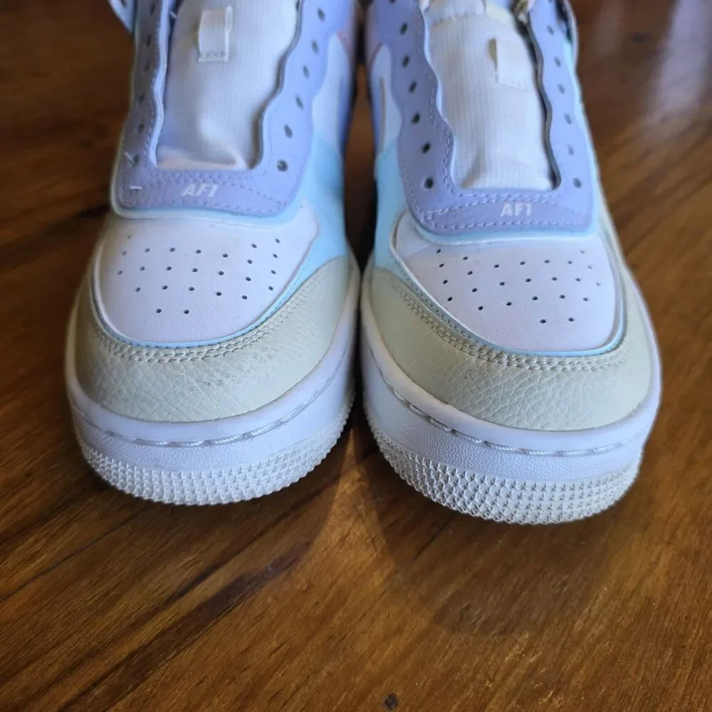 Nike Women's Air Force 1 Shadow sneakers 2020 Size 8.5 pastel summit CI0919-106 - Picture 4 of 8